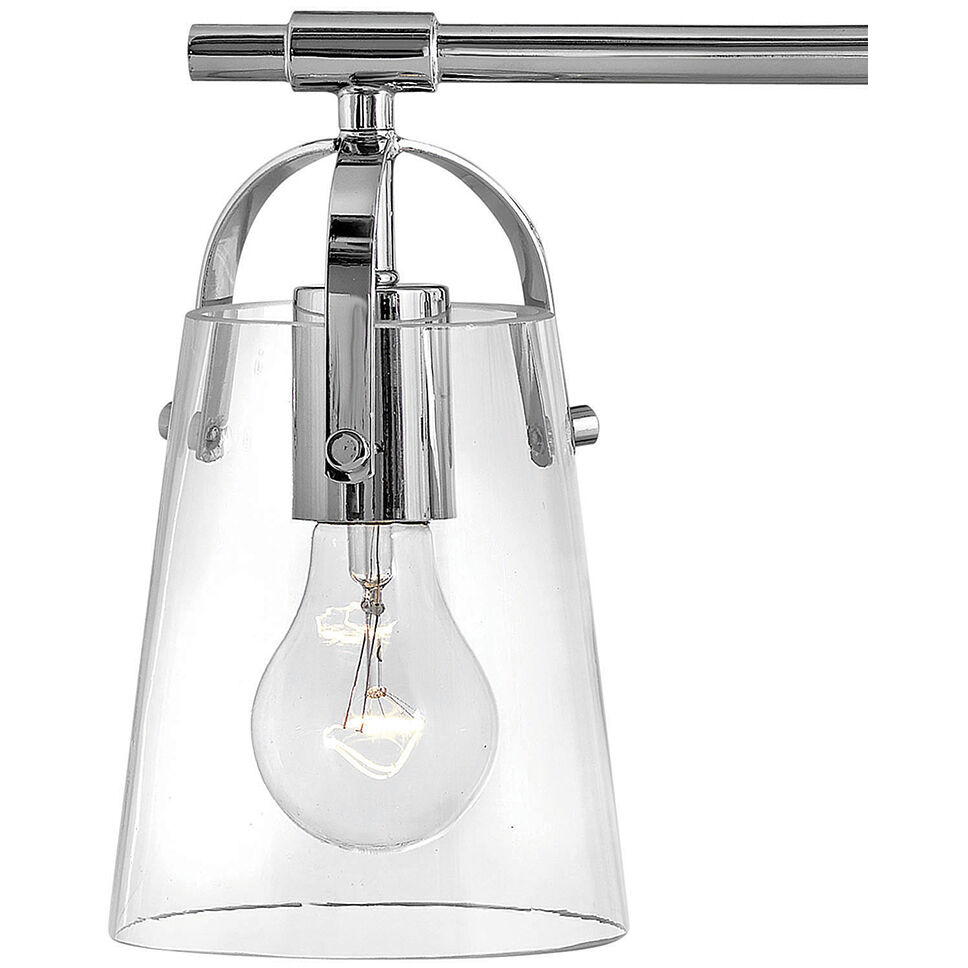 Foster 3 Light 22.75 inch Chrome Vanity Light Wall Light in Clear