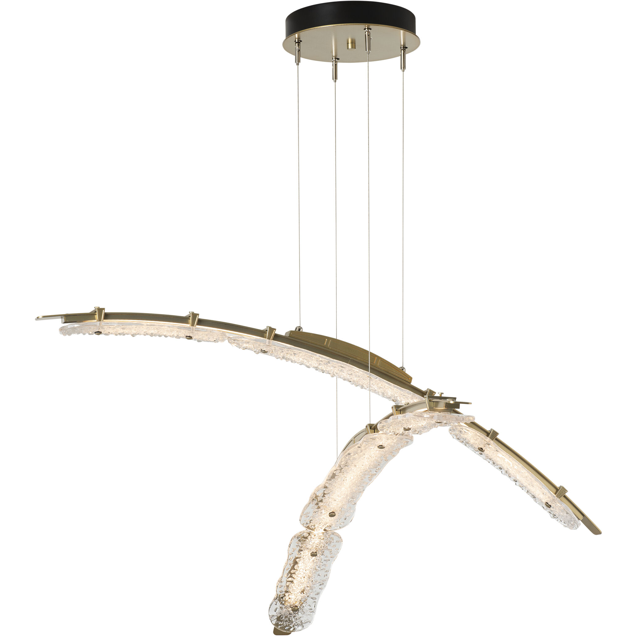 Glissade LED 43.5 inch Modern Brass Double Pendant Ceiling Light, Large