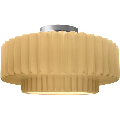 Radiance 1 Light 16.5 inch Muted Yellow and Brushed Nickel Semi Flush Ceiling Light