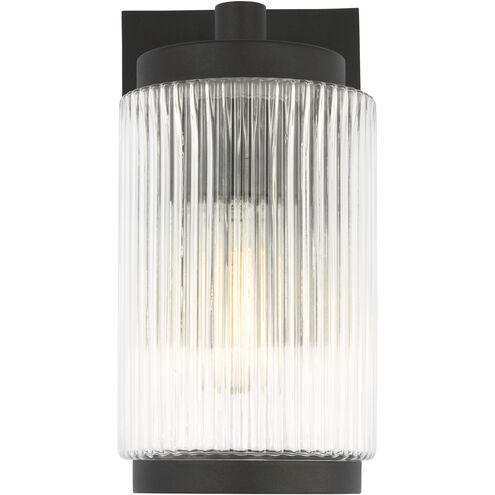 Ronde 1 Light 10 inch Textured Black Outdoor Wall Lantern, Small