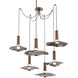 Cumulus LED 49 inch Burnished Bronze Swag Multi-Pendant Chandelier Ceiling Light in 3000K LED