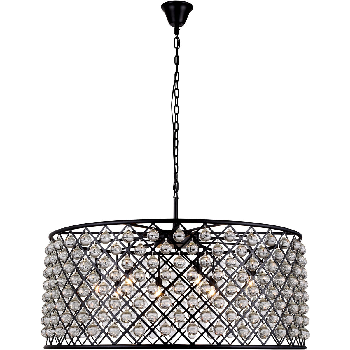 Madison 10 Light 43.5 inch Matte Black Pendant Ceiling Light, Urban Classic