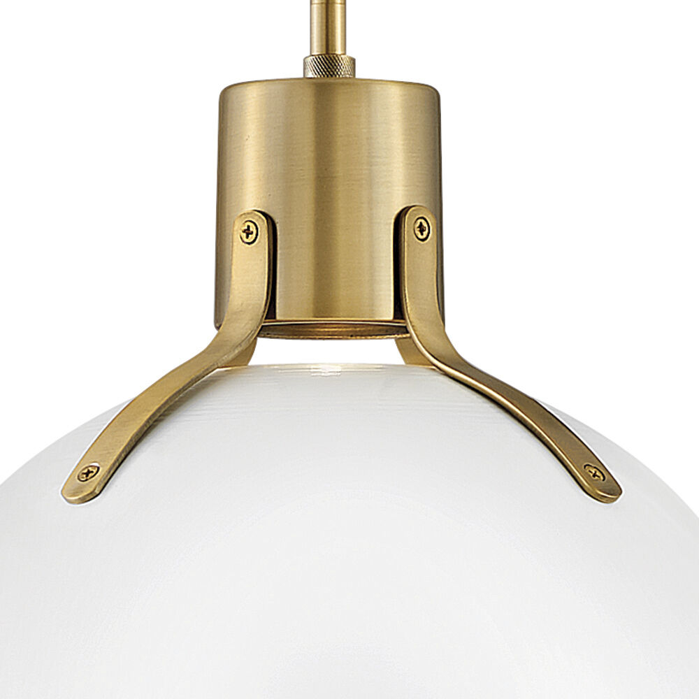 Argo LED 14 inch Polished White with Lacquered Brass Indoor Pendant Ceiling Light