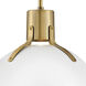Argo LED 14 inch Polished White with Lacquered Brass Indoor Pendant Ceiling Light