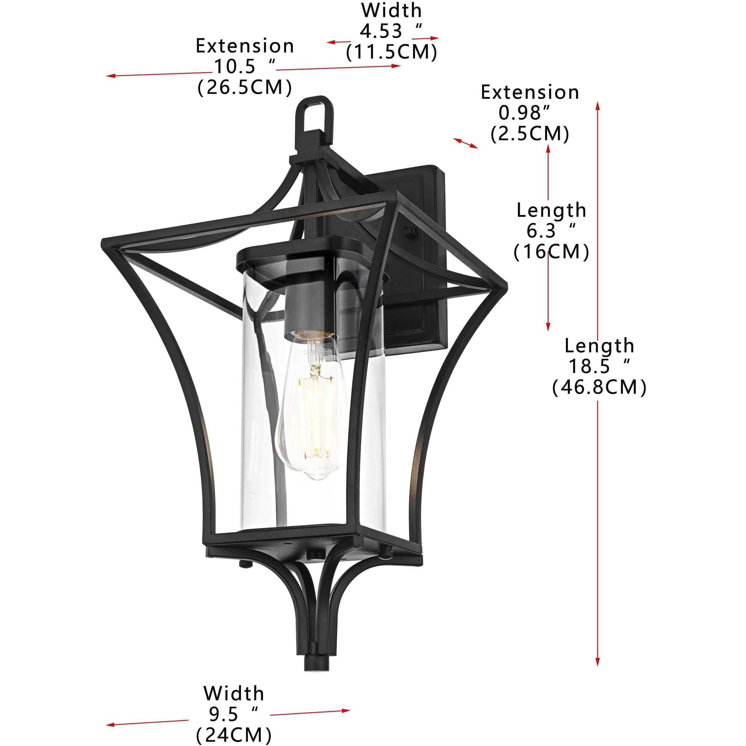 Belgrade 1 Light 18.5 inch Black Outdoor Wall Sconce
