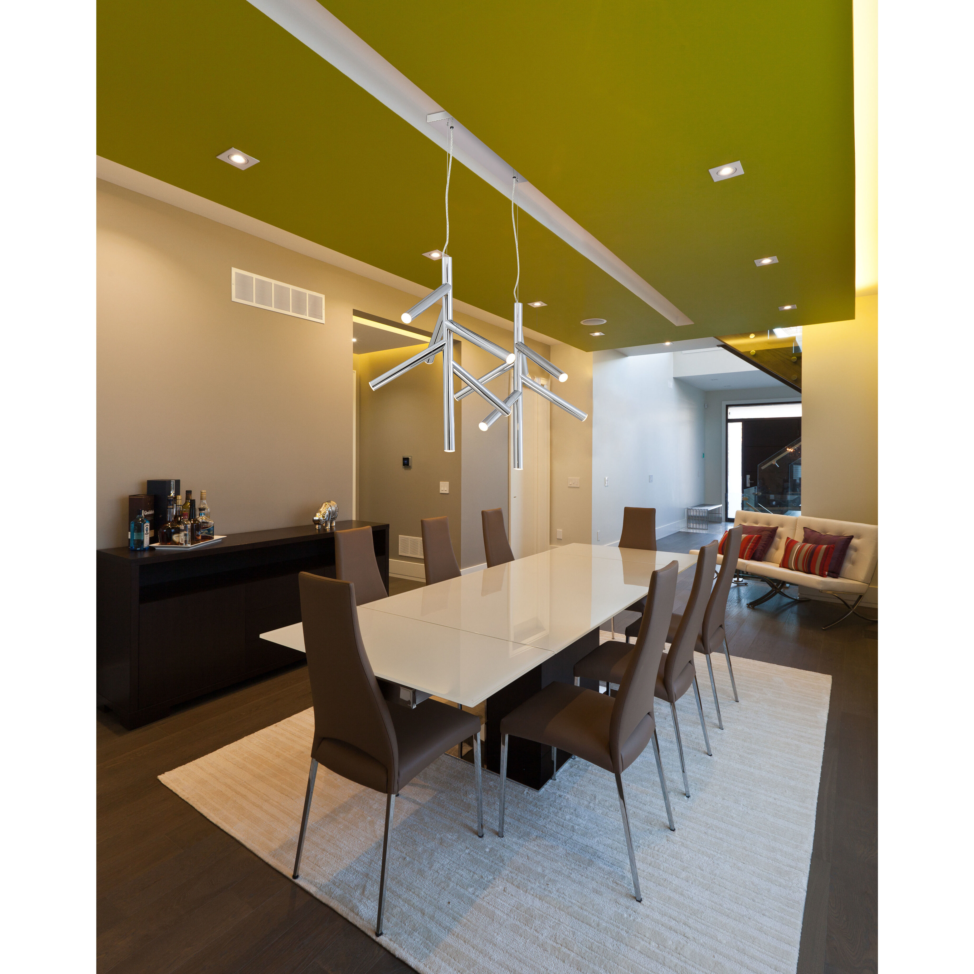 Forest LED 43.75 inch Chrome Linear Chandelier Ceiling Light in 12