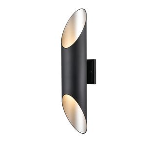 Brecon Outdoor 2 Light 24 inch Stainless Steel and Black Outdoor Sconce