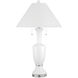 Classico 32.5 inch 75 watt White and Clear and Polished Nickel Table Lamp Portable Light