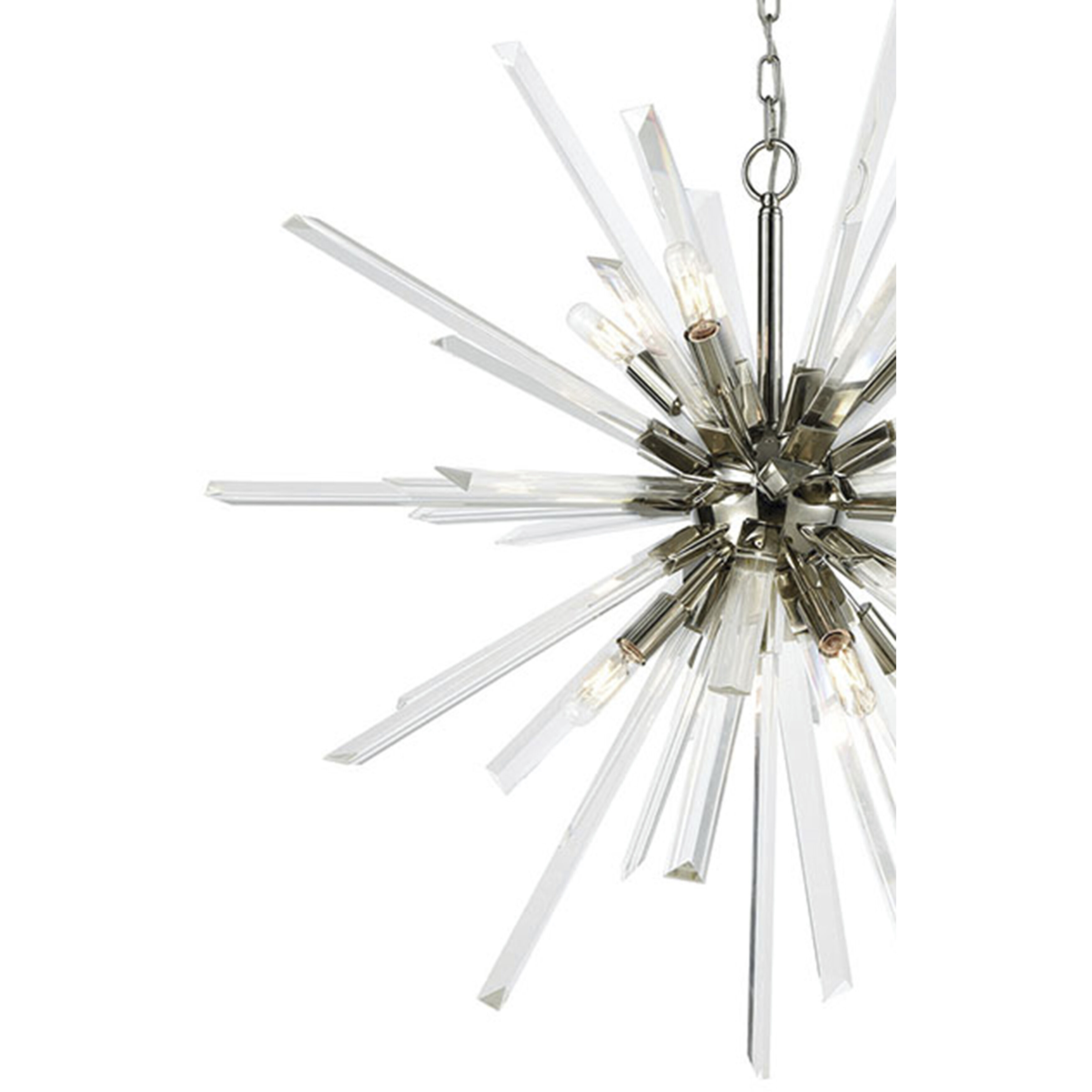 Ice Geist 8 Light 33 inch Polished Nickel with Clear Chandelier Ceiling Light