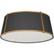 Trapezoid 4 Light 22 inch Gold with Black Flush Mount Ceiling Light