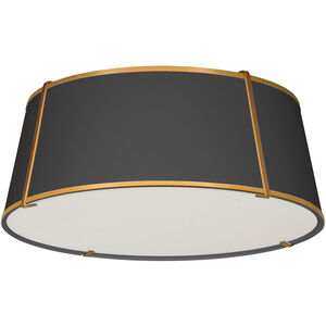 Trapezoid 4 Light 22 inch Gold with Black Flush Mount Ceiling Light