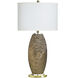 Cameron 34.5 inch 100 watt Samsun Gold and White Table Lamp Portable Light