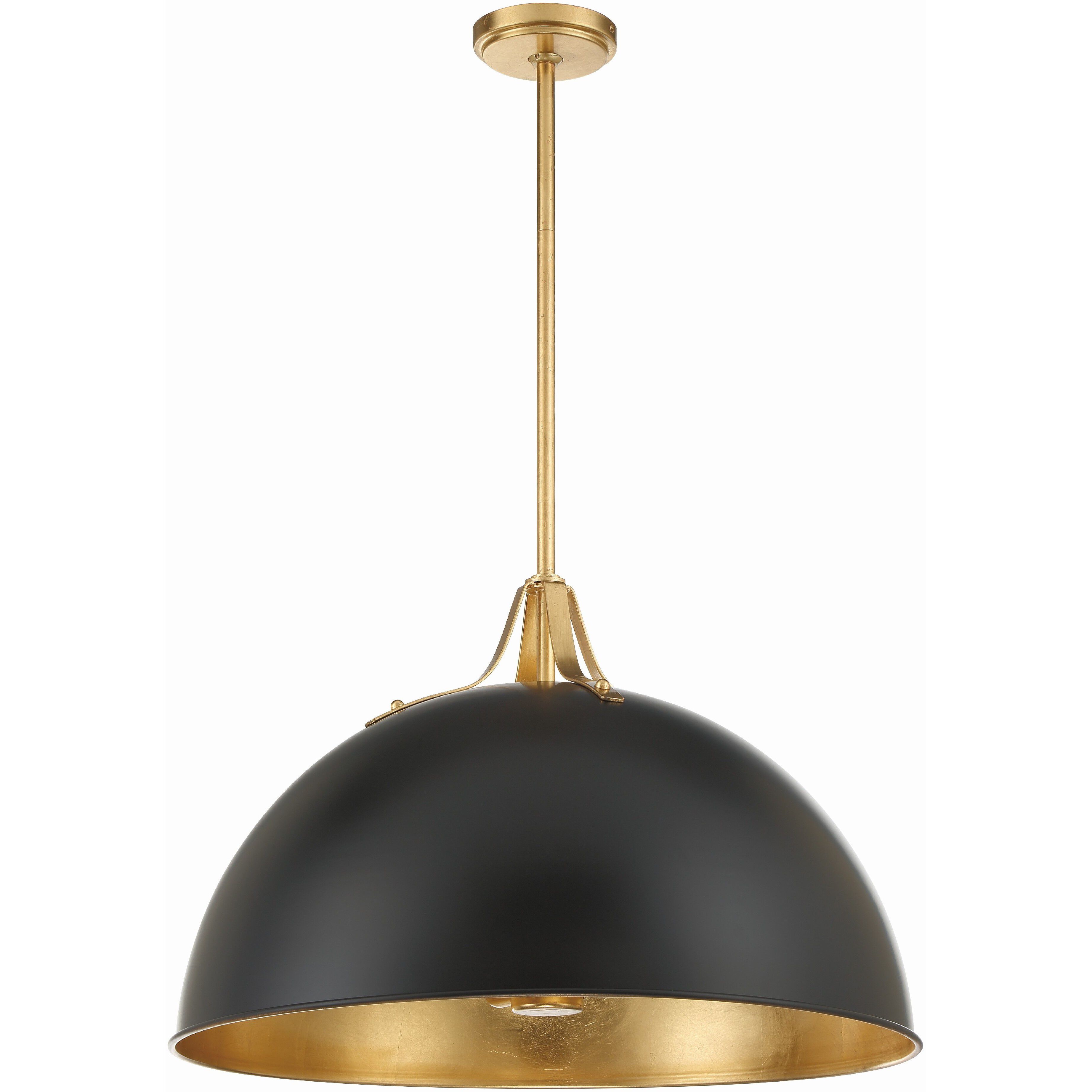 Soto 3 Light 23.5 inch Matte Black and Antique Gold Pendant Ceiling Light