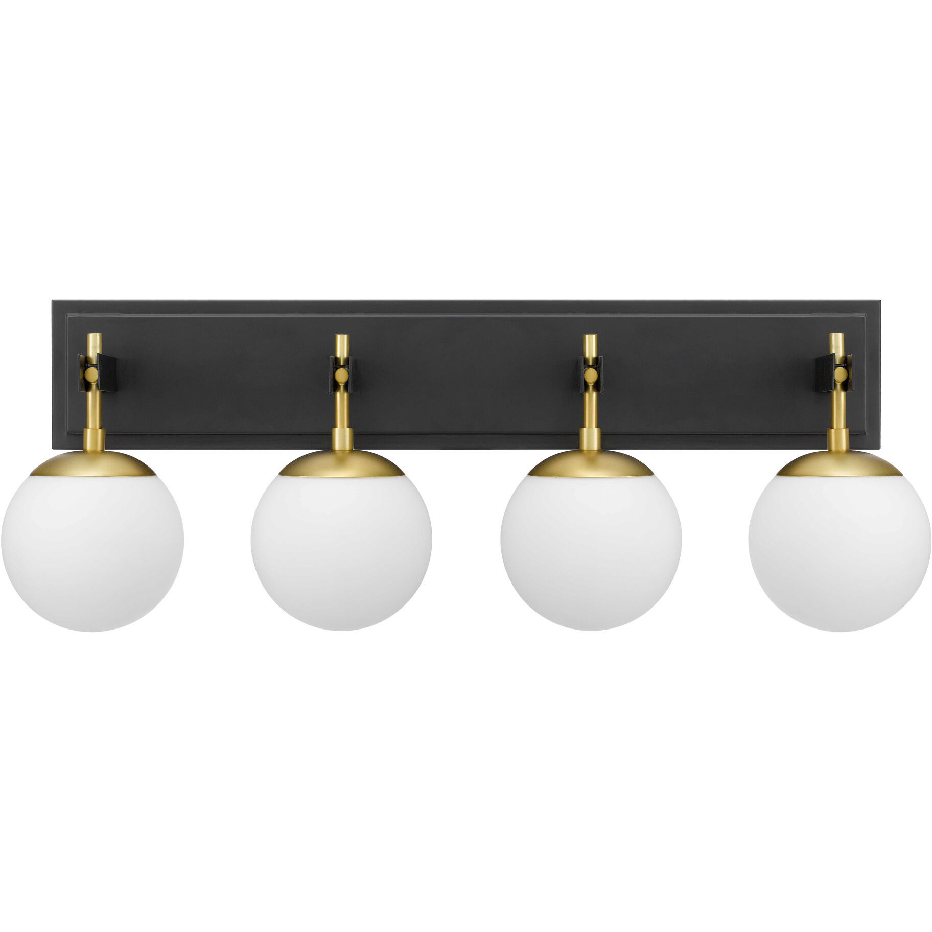 Allie 4 Light 30.25 inch Black/Satin Brass Bath Vanity Light Wall Light
