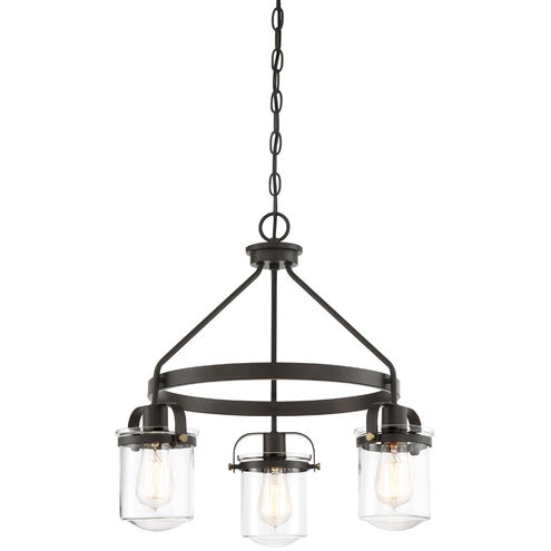 Jaxon 3 Light 21 inch Oil Rubbed Bronze Chandelier Ceiling Light