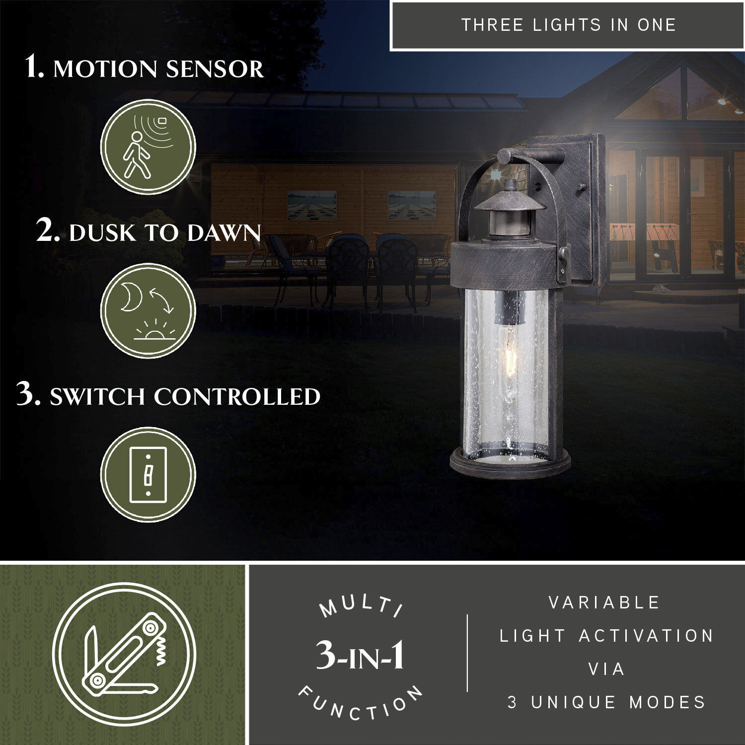 Cumberland Rust Iron Outdoor Motion Sensor