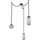 Vessel LED 15.2 inch Matte Black Swag Multi-Pendant Ceiling Light in 3000K LED, Smoke, Rectangular Chain