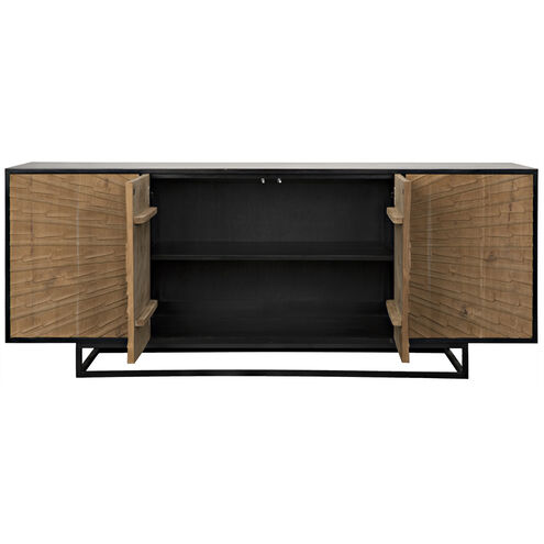 Ra 76 X 20 inch Hand Rubbed Black with Teak Sideboard