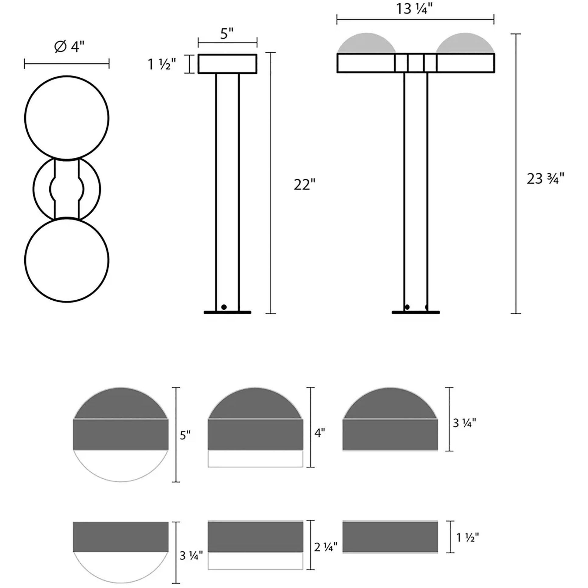 Reals 12V 20 watt Textured Gray Bollard