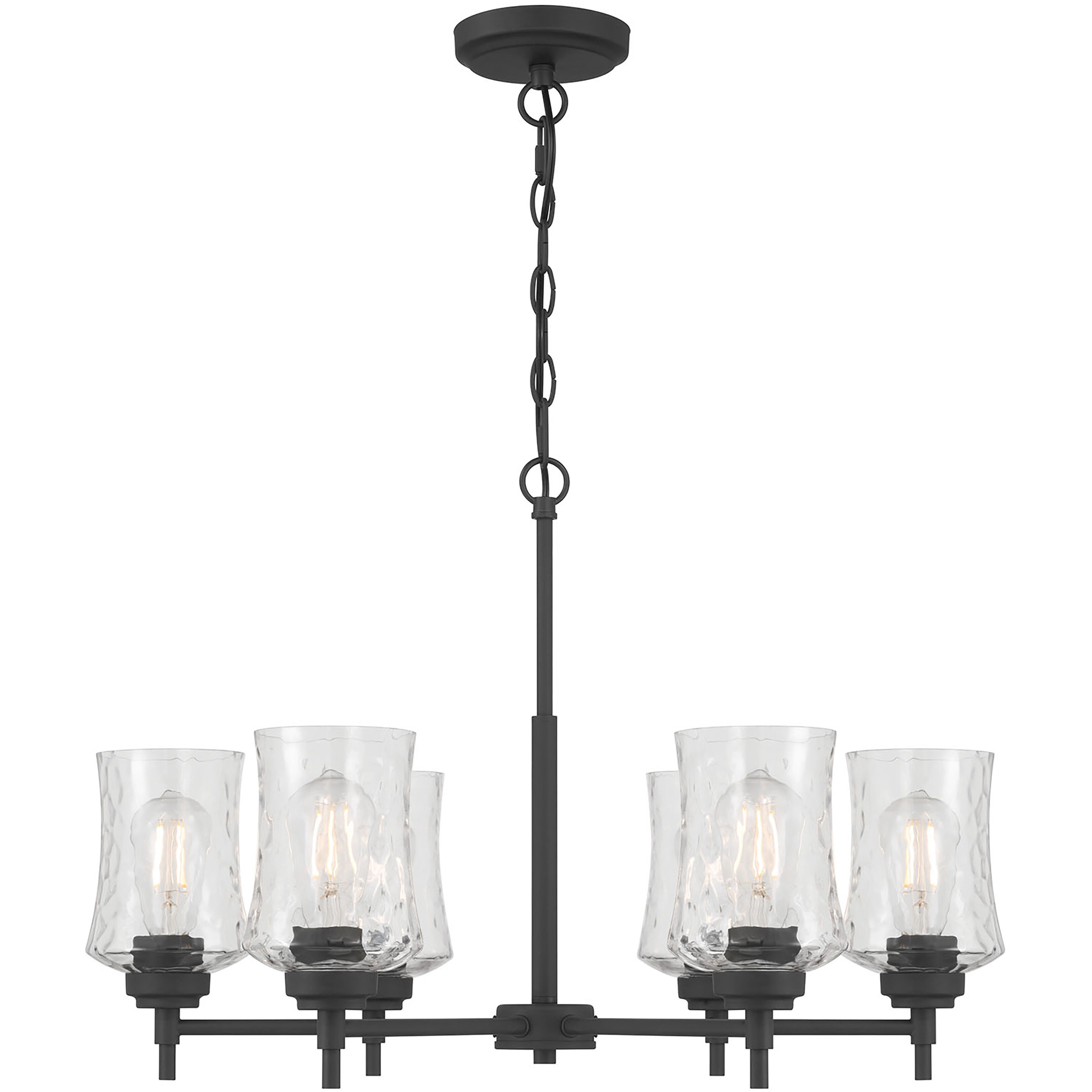 Clarvyn 6 Light 25.5 inch Matte Black Chandelier Ceiling Light