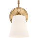 Fusion Collection - Tulsi Family 1 Light 5.25 inch Brushed Brass Wall Sconce Wall Light, EVOLV