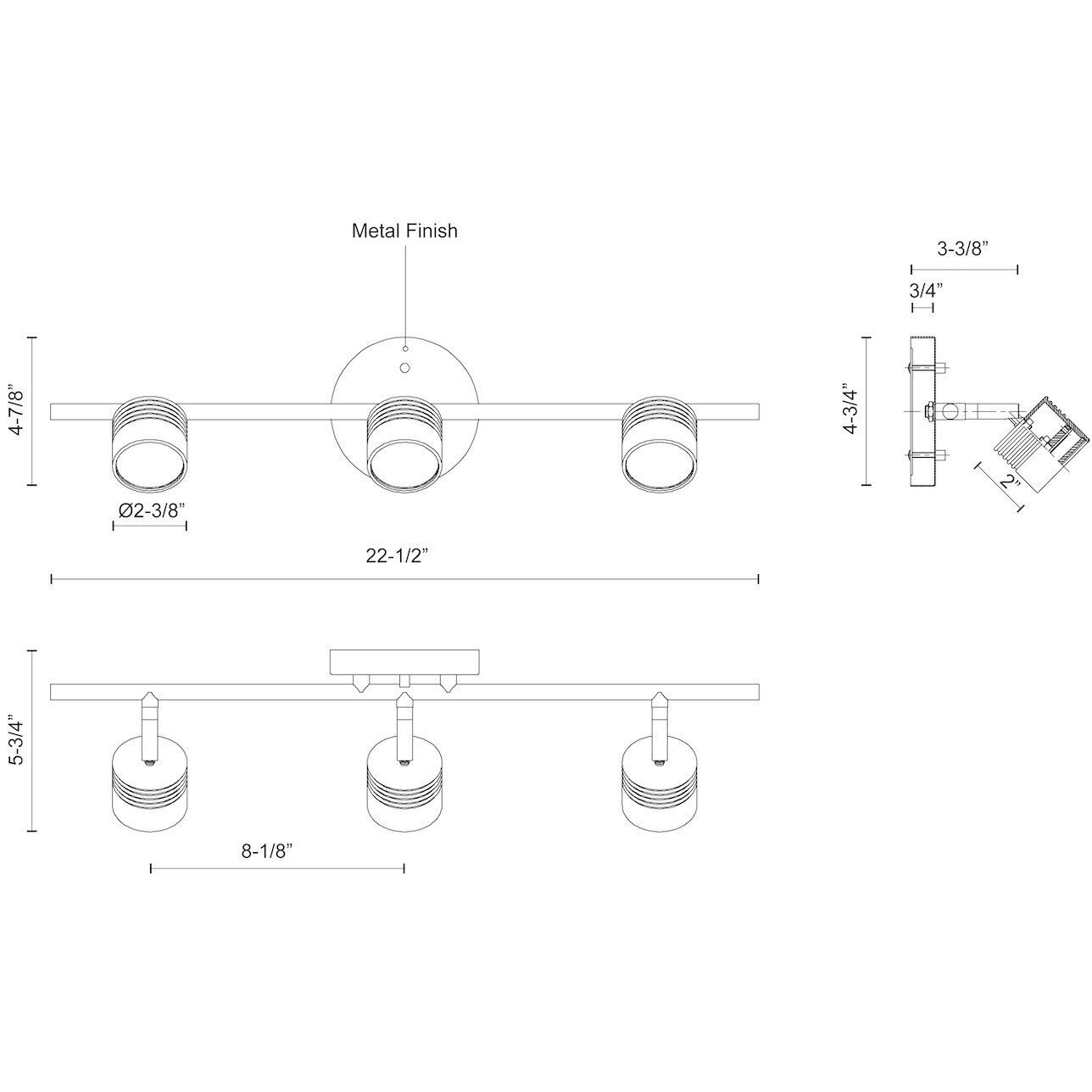 Lyra 1 Light 120V Black Track Light Ceiling Light