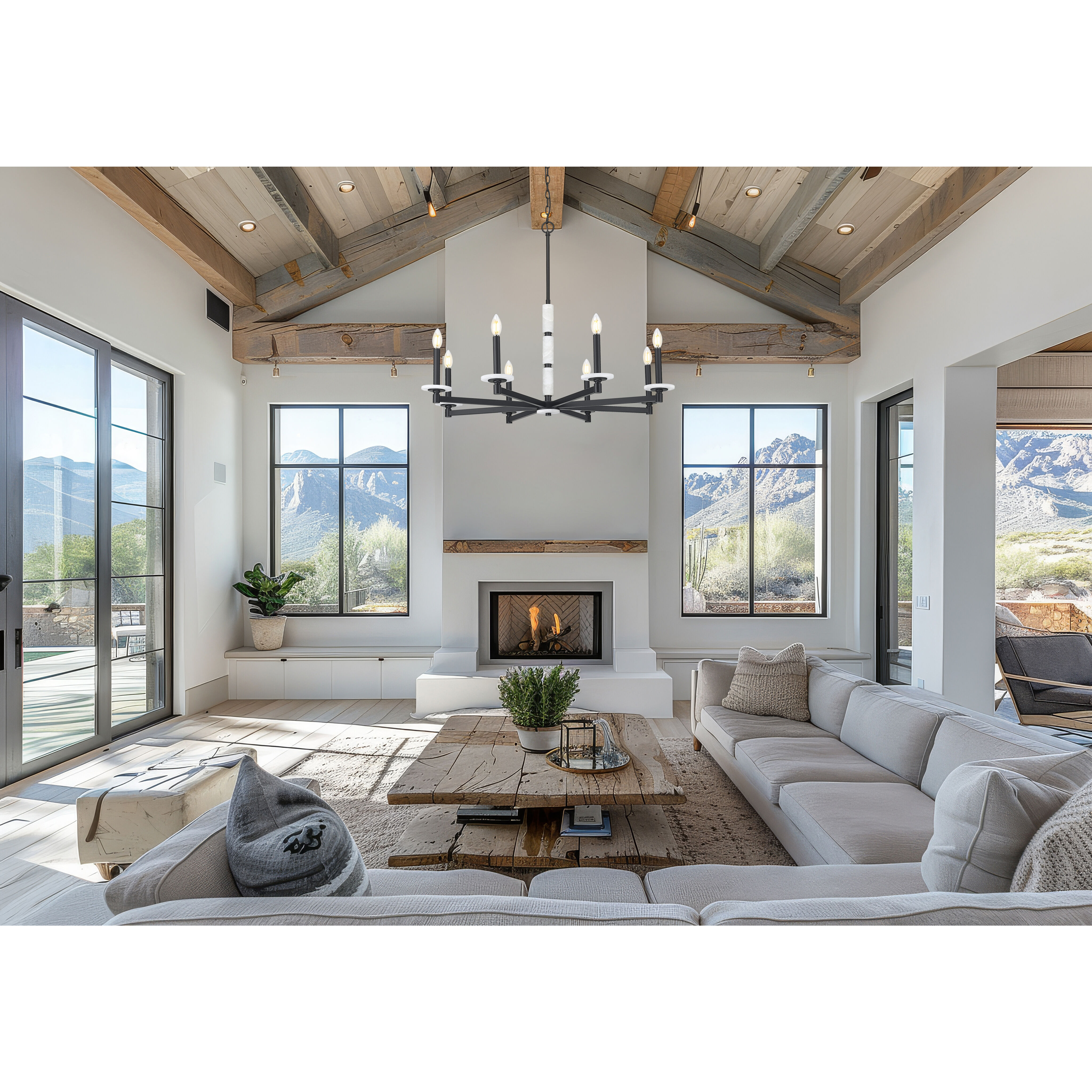 Kaden 8 Light 36.5 inch Matte Black Chandelier Ceiling Light