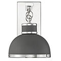 Corning 1 Light 8 inch Gray with Polished Nickel Accents Wall Sconce Wall Light in Gray/Polished Nickel
