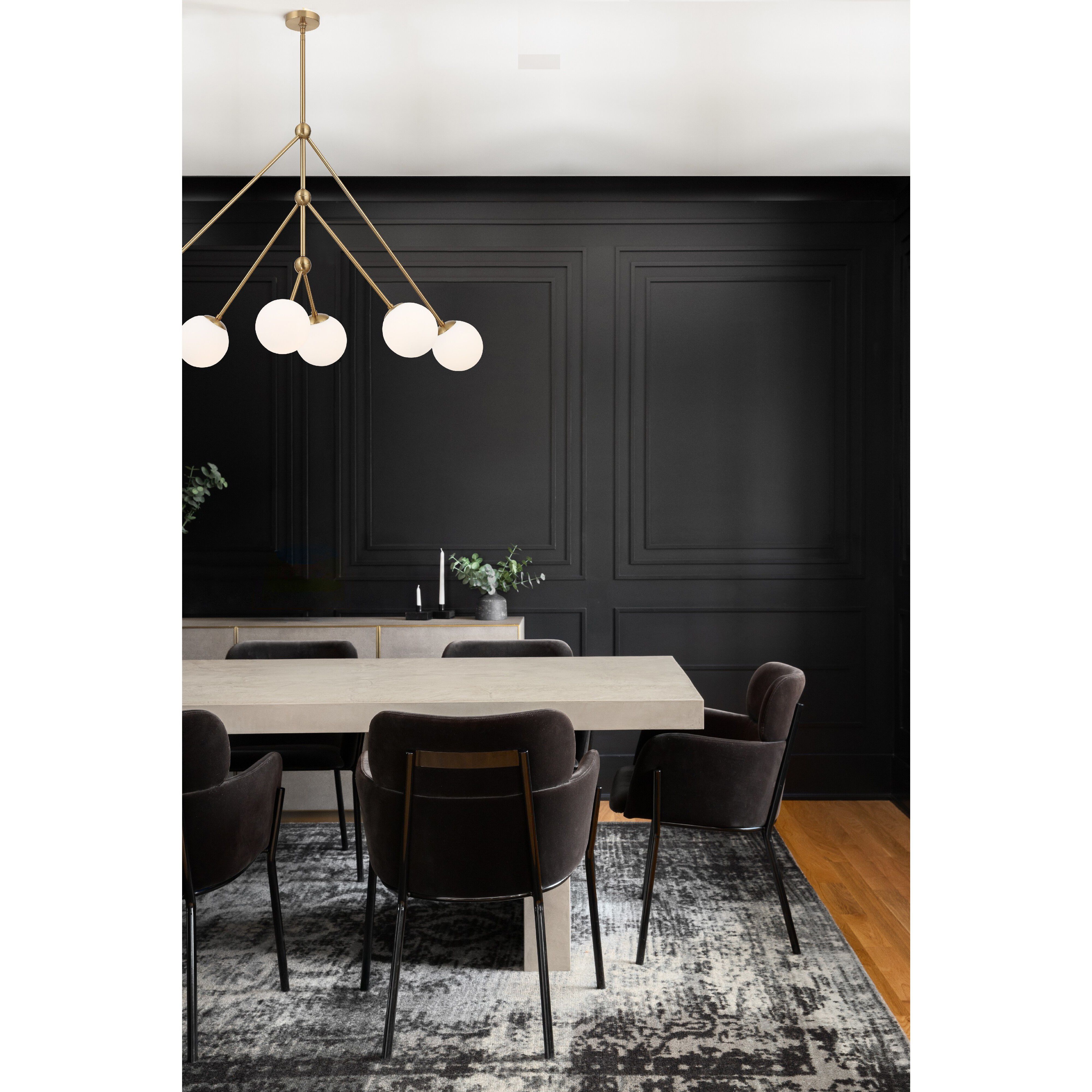 Omni 6 Light 46.5 inch Aged Brass Chandelier Ceiling Light