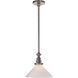 Chapman & Myers Boston 1 Light 10 inch Antique Nickel Pendant Ceiling Light in White Glass Slant Shade