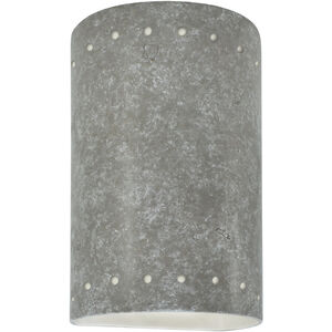 Ambiance Cylinder LED 6 inch Mocha Travertine ADA Wall Sconce Wall Light in 1000 Lm LED, Small