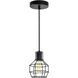 Secure 1 Light 6 inch Black Down Mini Pendant Ceiling Light