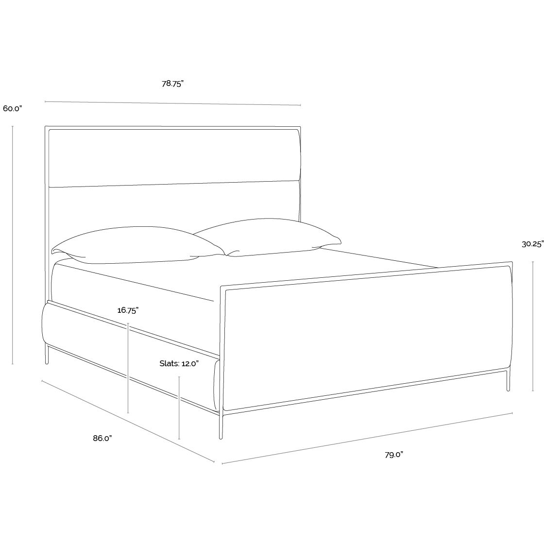 Yasmine Zenith Alabaster Bed, King