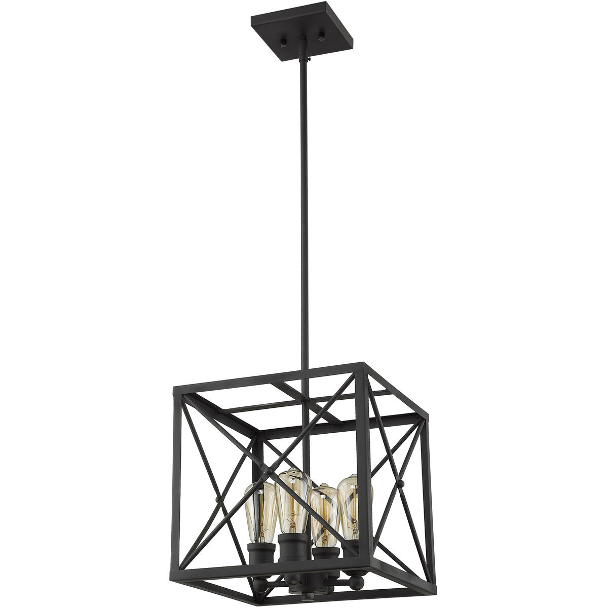 Brooklyn 4 Light 13 inch Matte Black Pendant Ceiling Light