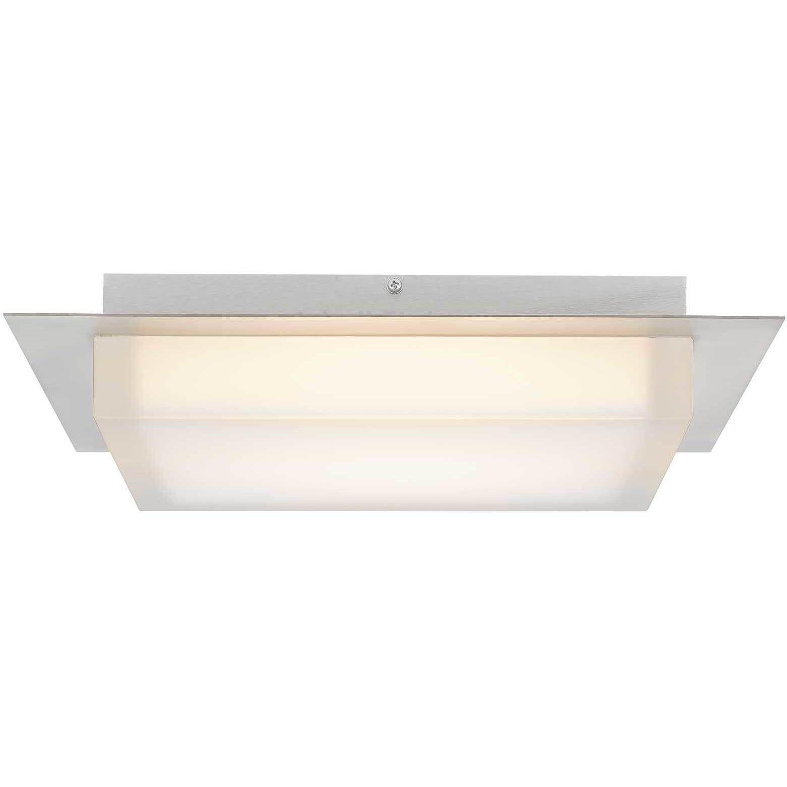 Foursquare LED 14 inch Brushed Stainless Steel Outdoor Flush Mount