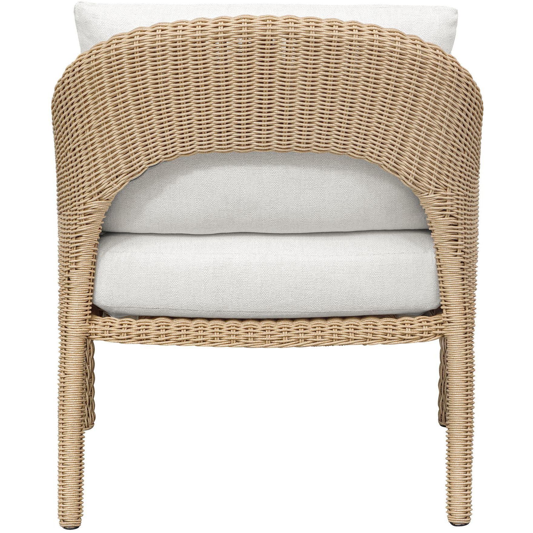 Kavali Natural Honey and Oyster White Outdoor Lounge Chair