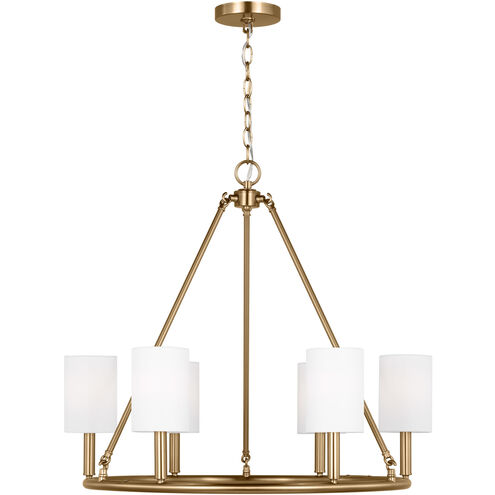 Drew & Jonathan Egmont 6 Light 28 inch Satin Brass Chandelier Ceiling Light