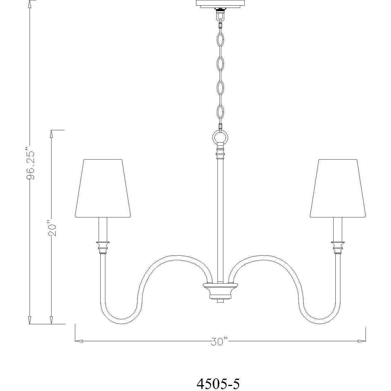 Jisele 5 Light 30 inch Rubbed Brass Chandelier Ceiling Light