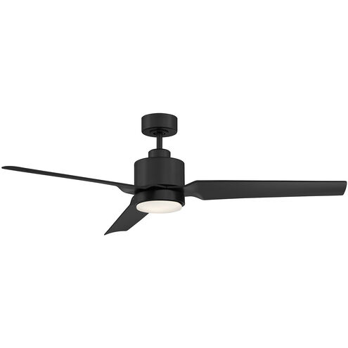 Modern 52 inch Matte Black with Black Blades Ceiling Fan