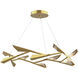 Quill LED 45.3 inch Dark Smoke with Modern Brass Pendant Ceiling Light in Dark Smoke/Modern Brass, Large
