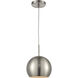 Salt Rim 1 Light 8 inch Brushed Nickel Mini Pendant Ceiling Light