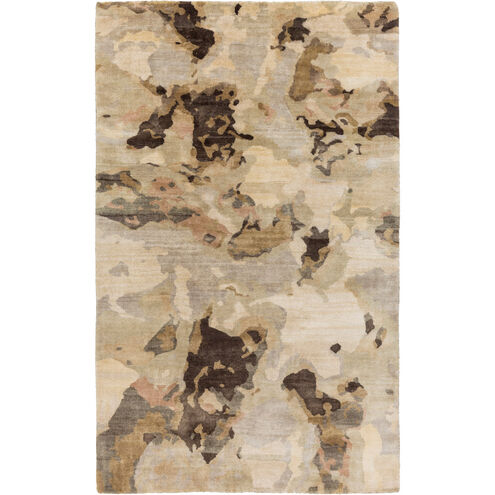 Slice of Nature 96 X 60 inch Neutral and Brown Area Rug, Viscose and Wool