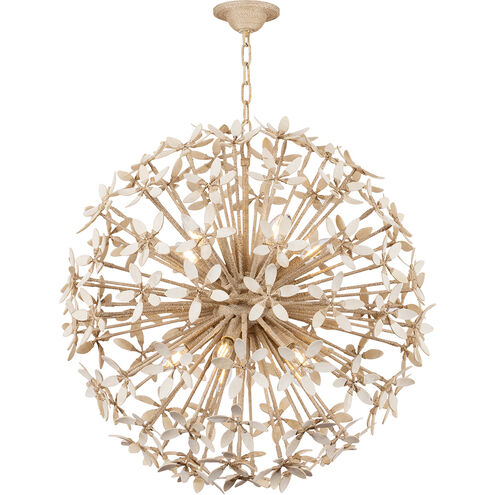 Corfu 10 Light 30 inch Ivory Coco Chandelier Ceiling Light