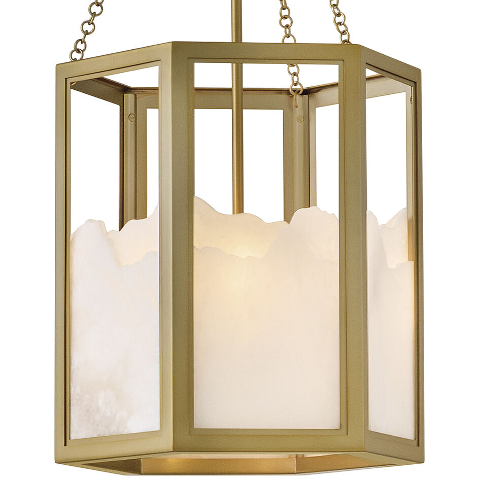 Veleta 3 Light 15 inch Lacquered Brass Pendant Ceiling Light