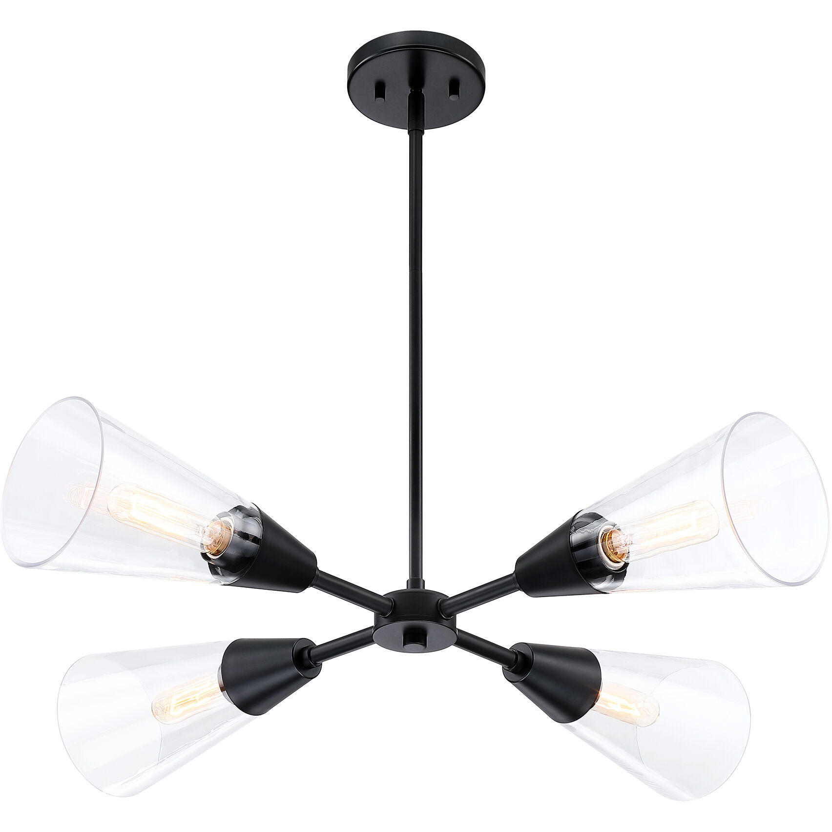 Norro 4 Light 3 inch Matte Black Chandelier Ceiling Light