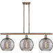 Ballston Athens Deco Swirl 3 Light 36.5 inch Antique Copper Stem Hung Island Light Ceiling Light
