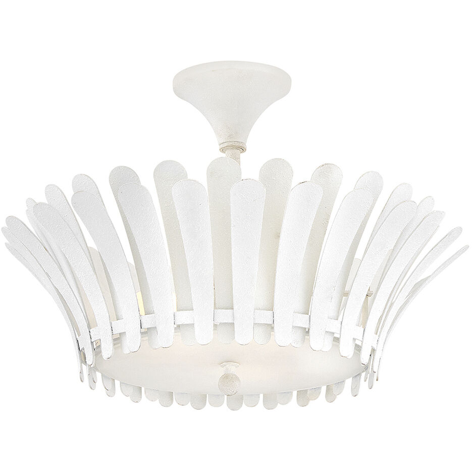 Reina 3 Light 20 inch Textured Plaster Semi-flush Mount Ceiling Light