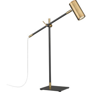 Calumet 21.75 inch 35.00 watt Matte Black and Olde Brass Table Lamp Portable Light in Oil Rubbed Bronze