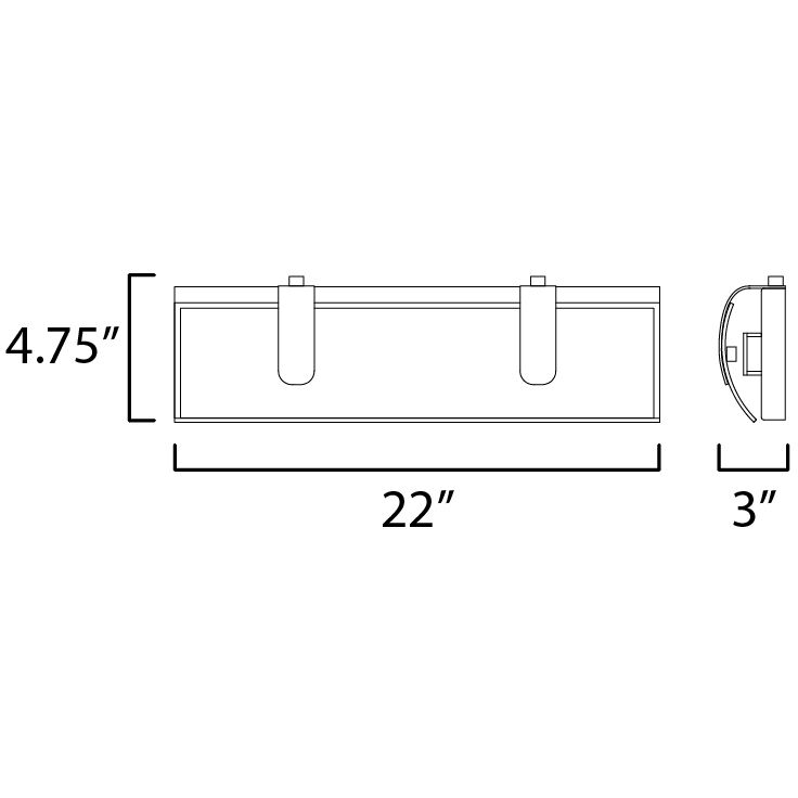 Clutch LED 22 inch Polished Chrome Bath Vanity Light Wall Light