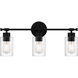 Caputo 3 Light 23.5 inch Matte Black Bath Light Wall Light, Large